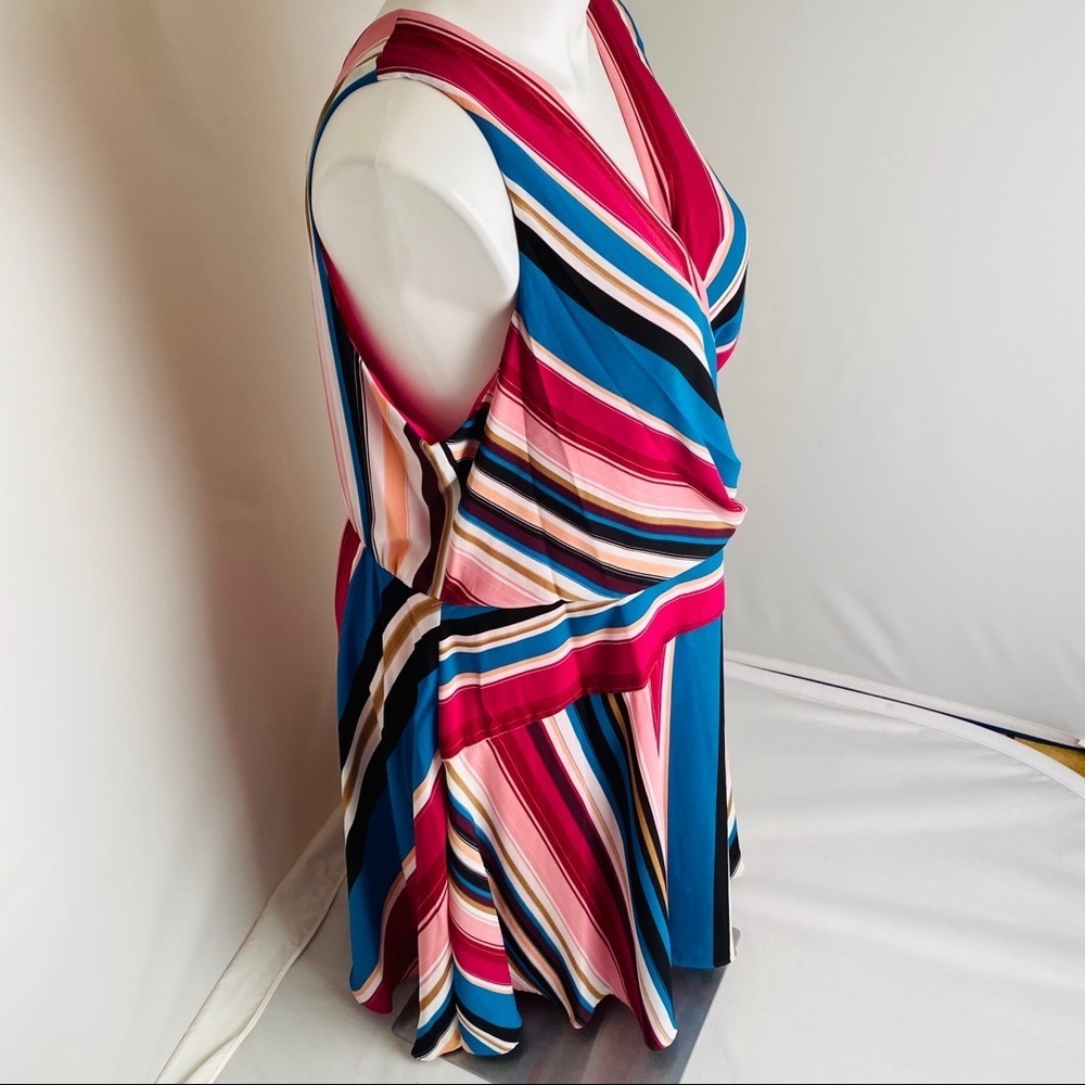 Roz and Ali multicolor wrap dress with waist tie 22 - Picture 2 of 6